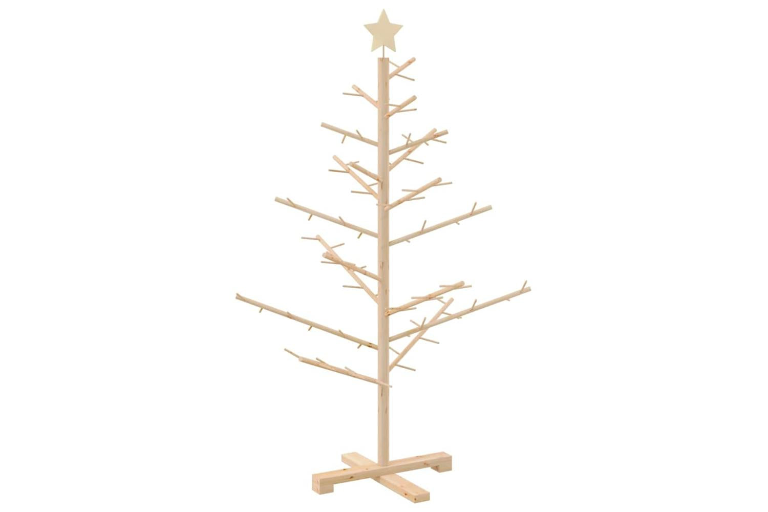 Vidaxl Wooden Christmas Tree With Stand Natural 125 Cm Solid Pine Wood-7