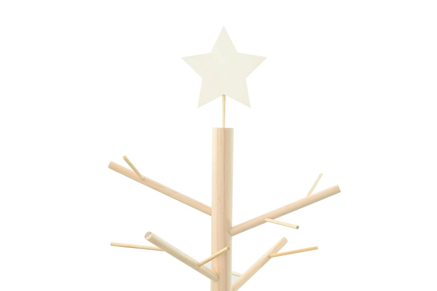 Vidaxl Wooden Christmas Tree With Stand Natural 125 Cm Solid Pine Wood-8