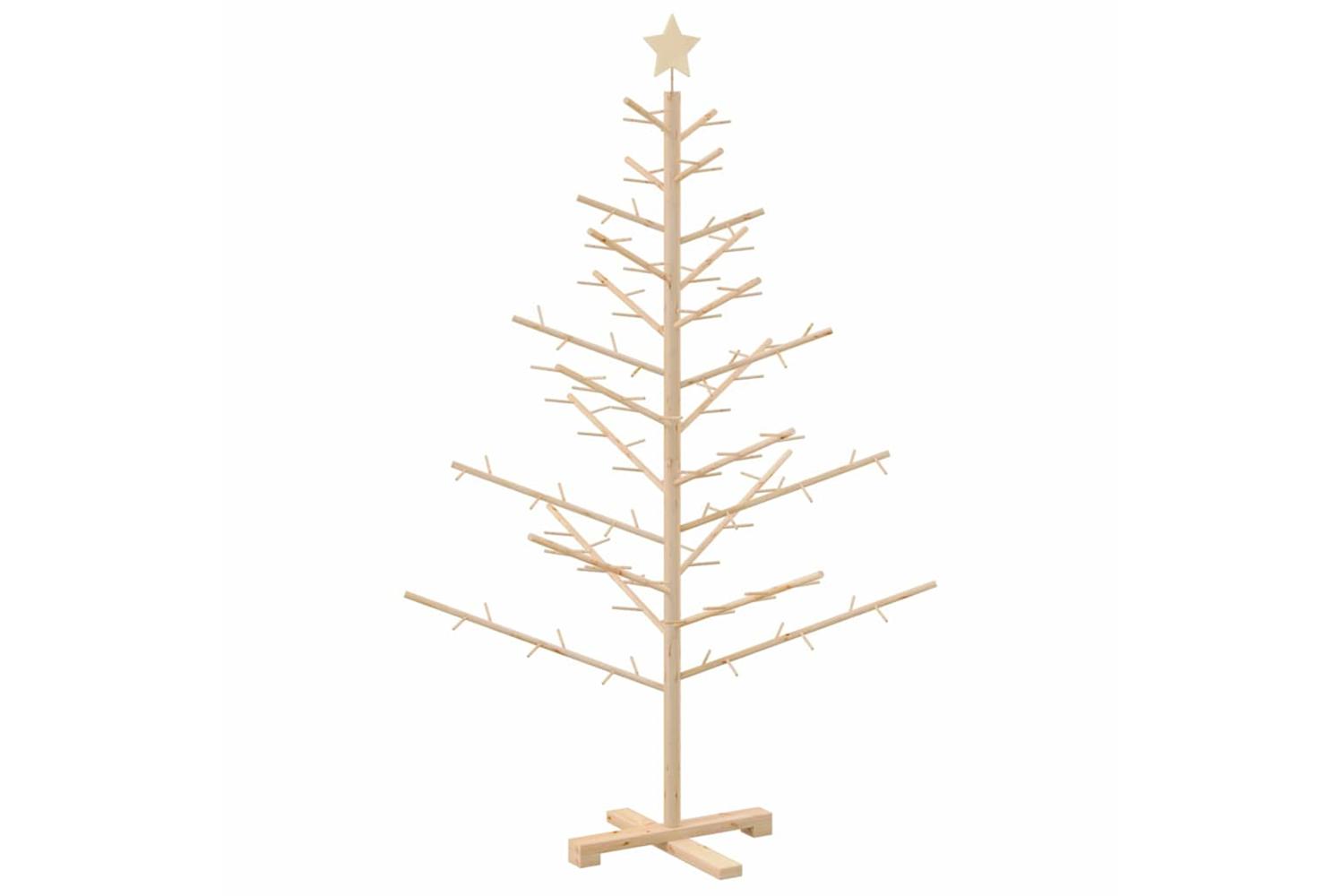 Vidaxl Wooden Christmas Tree With Stand Natural 150 Cm Solid Pine Wood-2