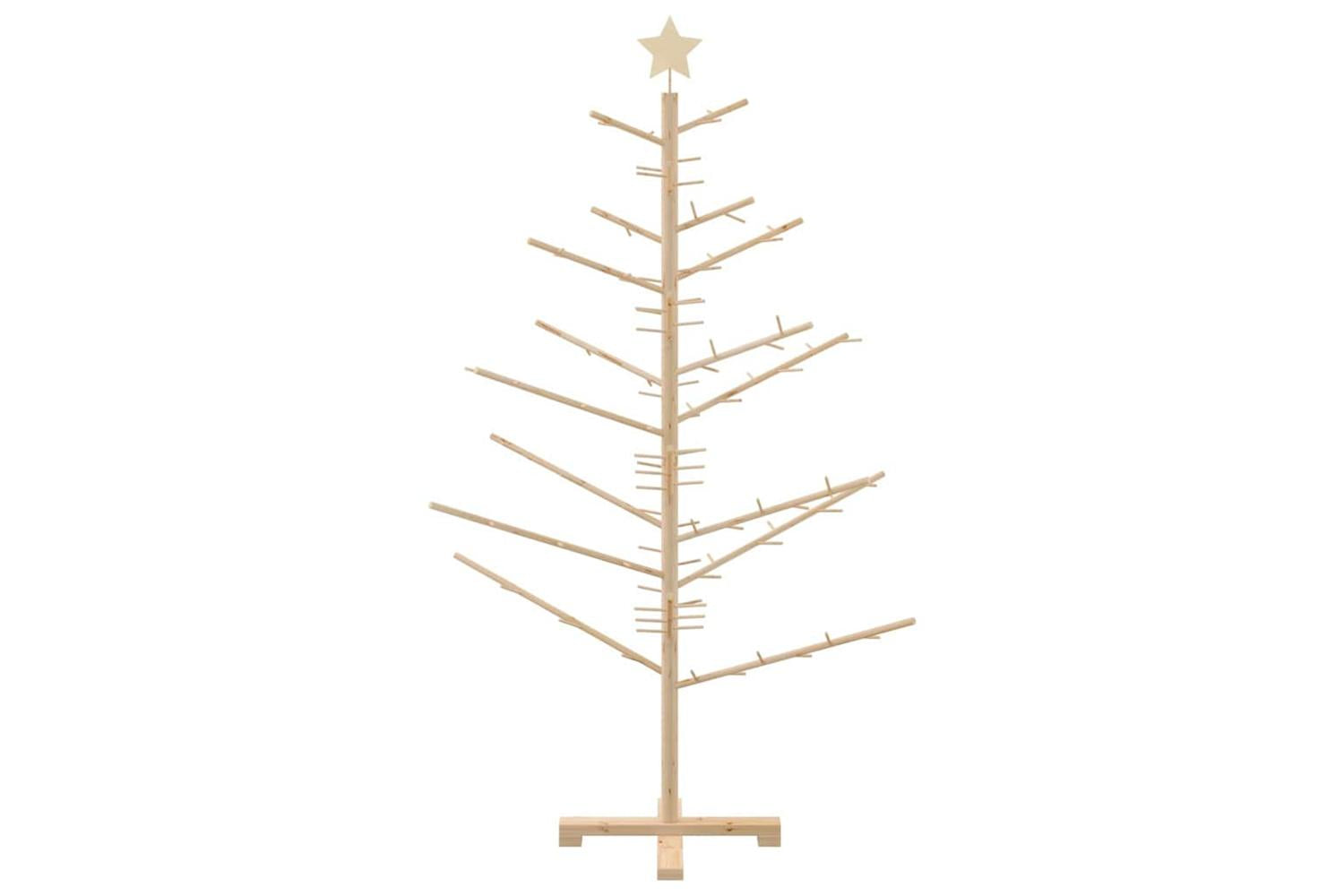 Vidaxl Wooden Christmas Tree With Stand Natural 150 Cm Solid Pine Wood-5