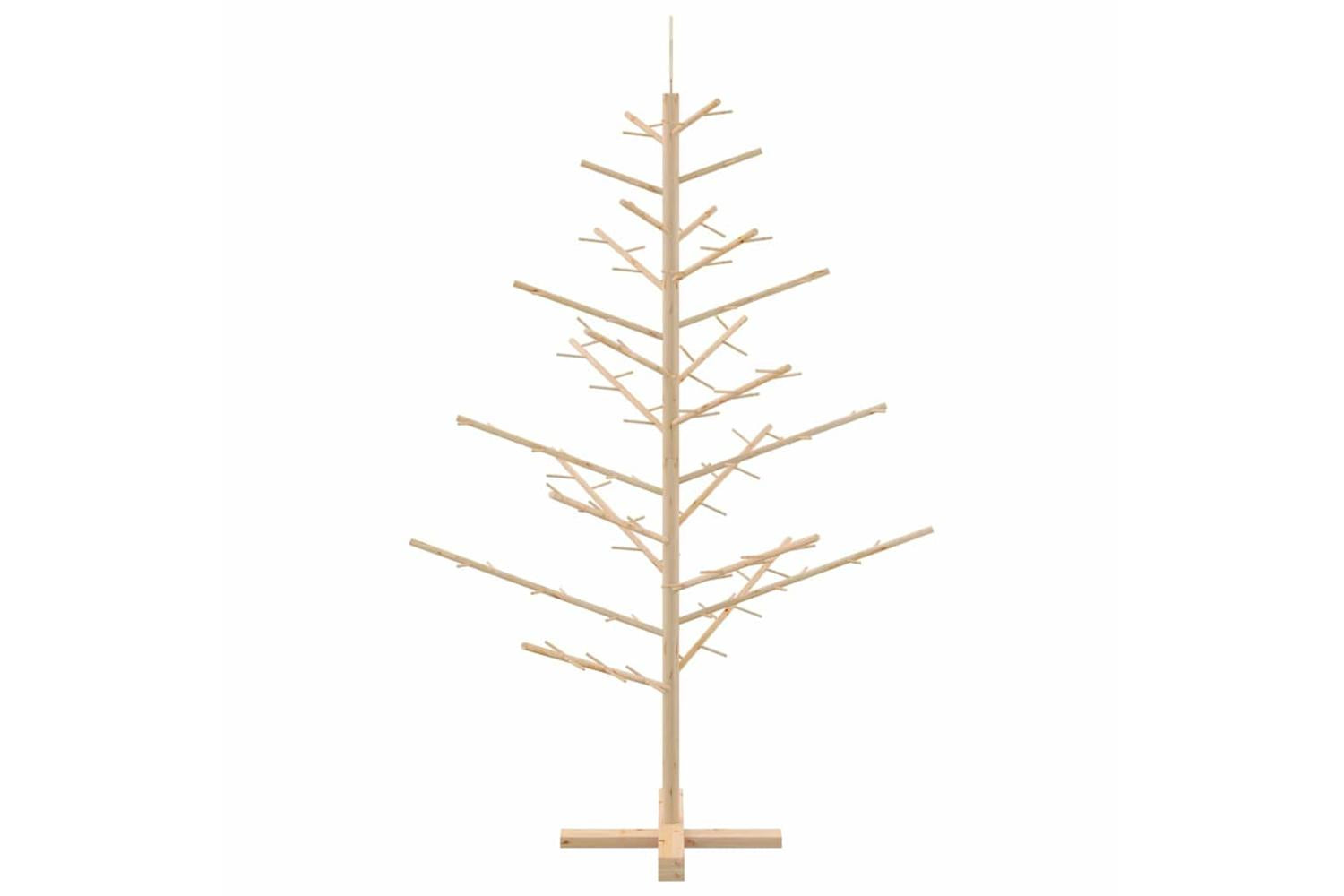 Vidaxl Wooden Christmas Tree With Stand Natural 150 Cm Solid Pine Wood-6
