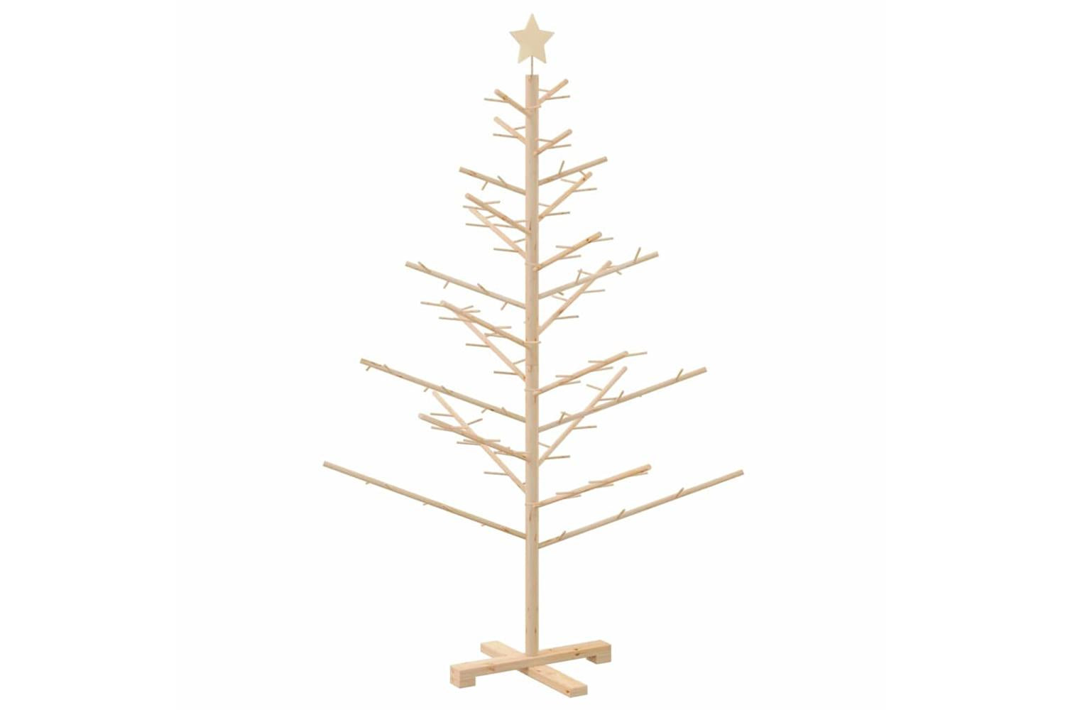 Vidaxl Wooden Christmas Tree With Stand Natural 150 Cm Solid Pine Wood-7