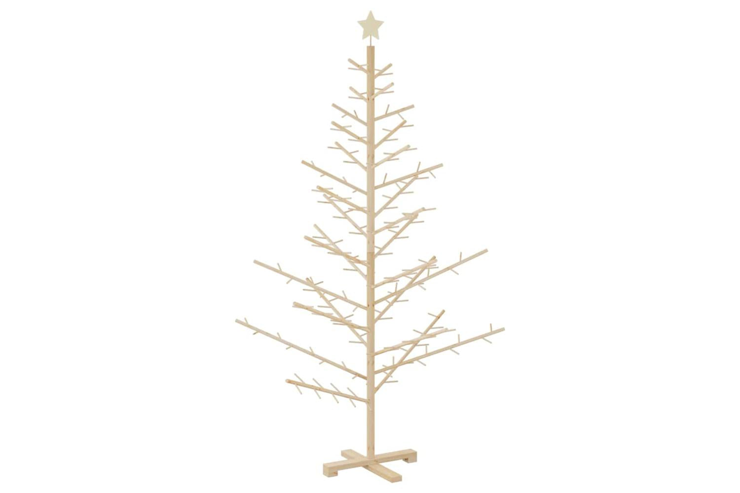 Vidaxl Wooden Christmas Tree With Stand Natural 180 Cm Solid Pine Wood-2