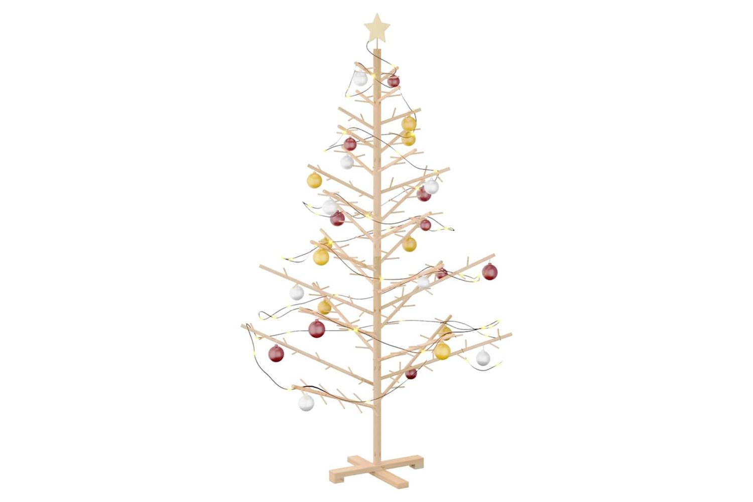 Vidaxl Wooden Christmas Tree With Stand Natural 180 Cm Solid Pine Wood-3