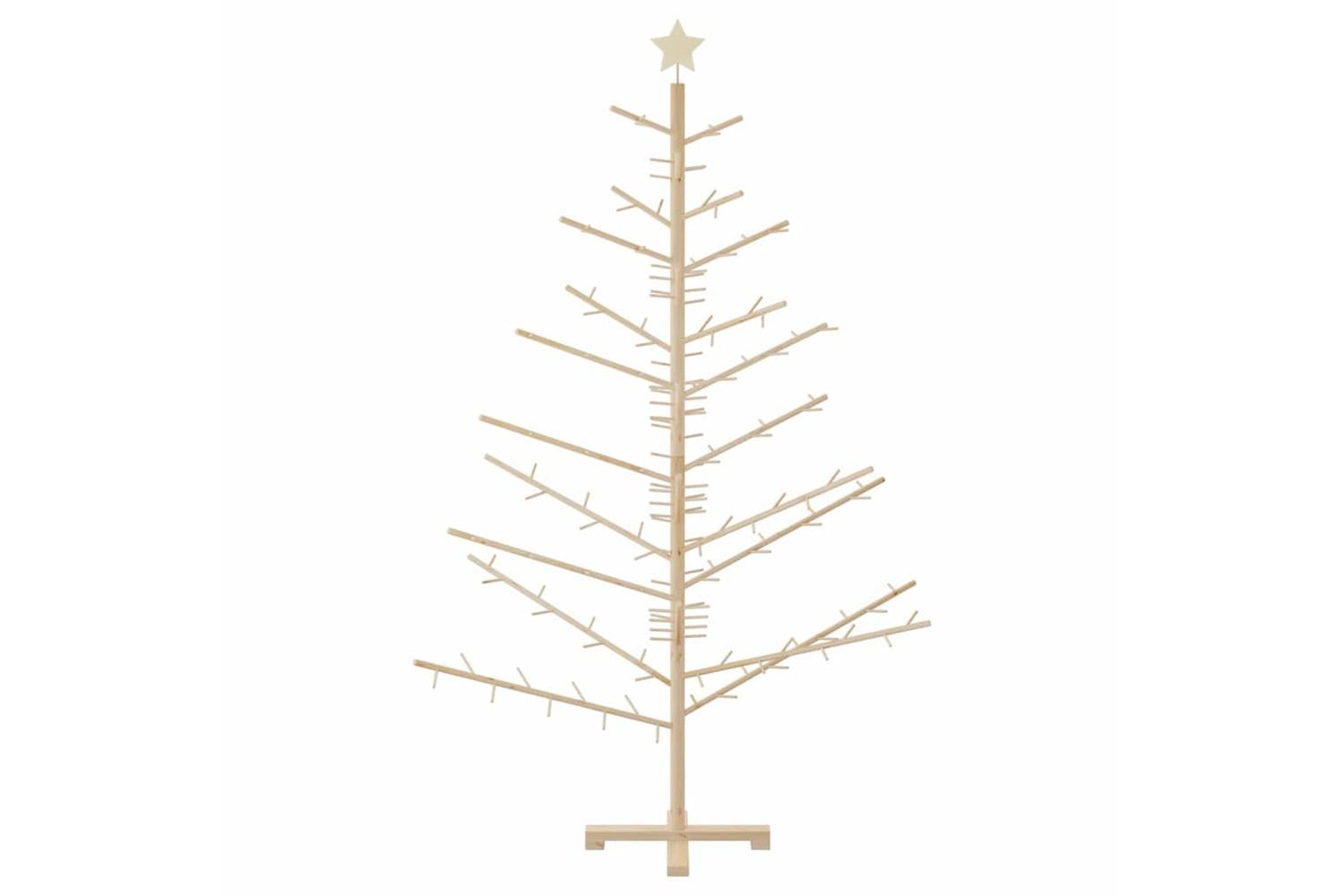 Vidaxl Wooden Christmas Tree With Stand Natural 180 Cm Solid Pine Wood-5
