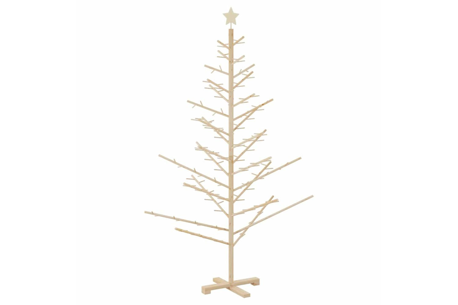 Vidaxl Wooden Christmas Tree With Stand Natural 180 Cm Solid Pine Wood-7