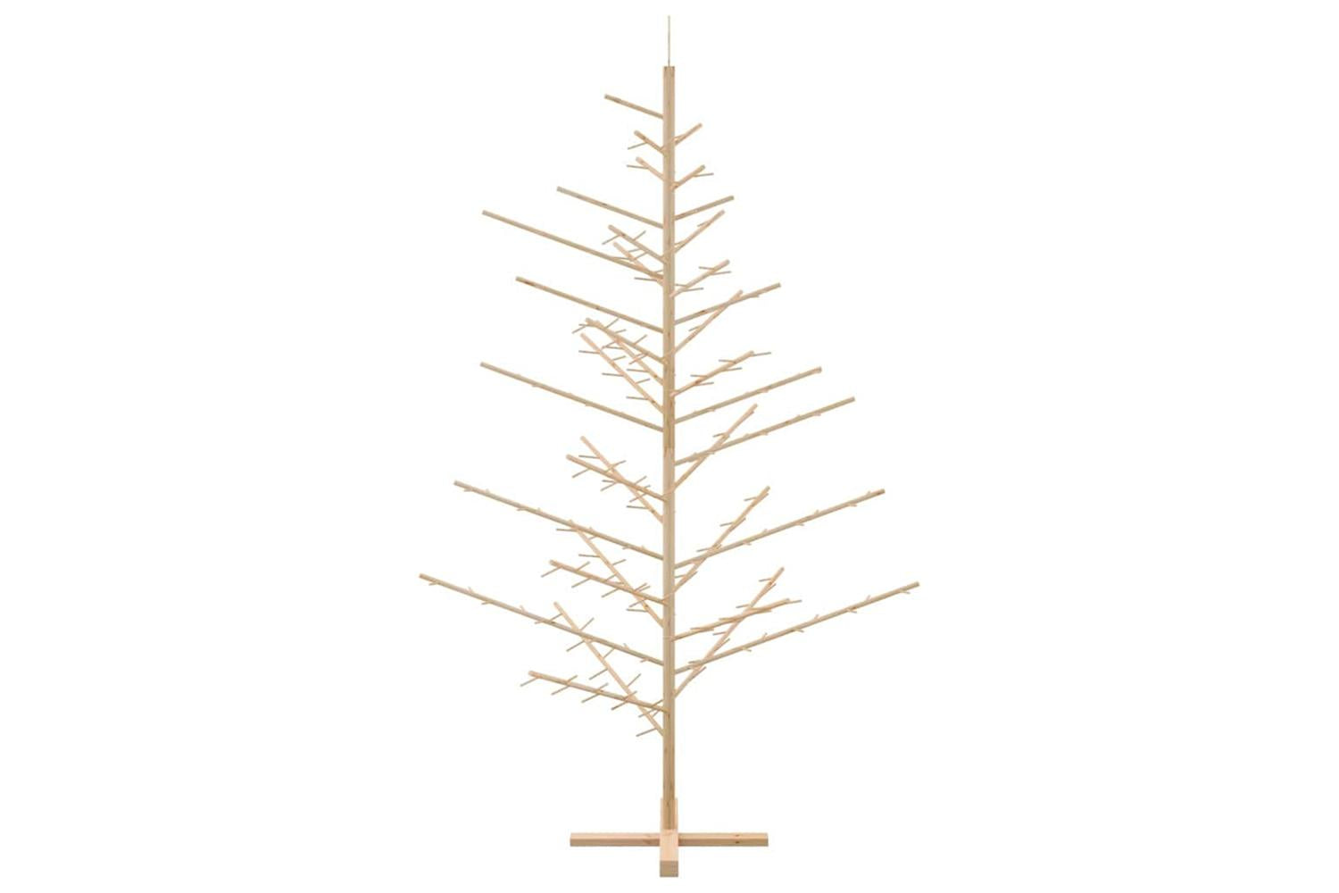 Vidaxl Wooden Christmas Tree With Stand Natural 210 Cm Solid Pine Wood-6