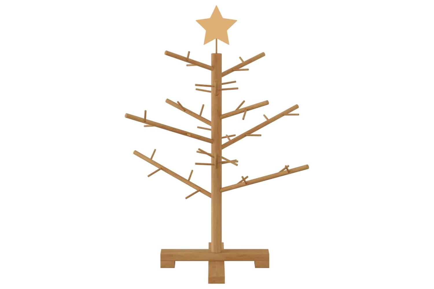 Vidaxl Wooden Christmas Tree With Stand Brown 75 Cm Solid Pine Wood-5