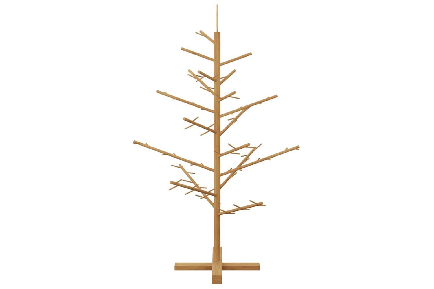 Vidaxl Wooden Christmas Tree With Stand Brown 125 Cm Solid Pine Wood-6