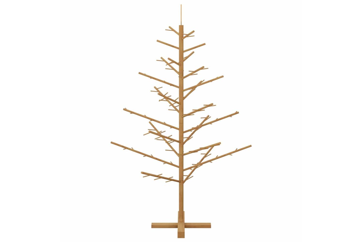 Vidaxl Wooden Christmas Tree With Stand Brown 150 Cm Solid Pine Wood-6