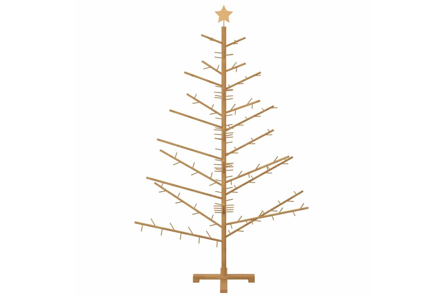 Vidaxl Wooden Christmas Tree With Stand Brown 180 Cm Solid Pine Wood-5
