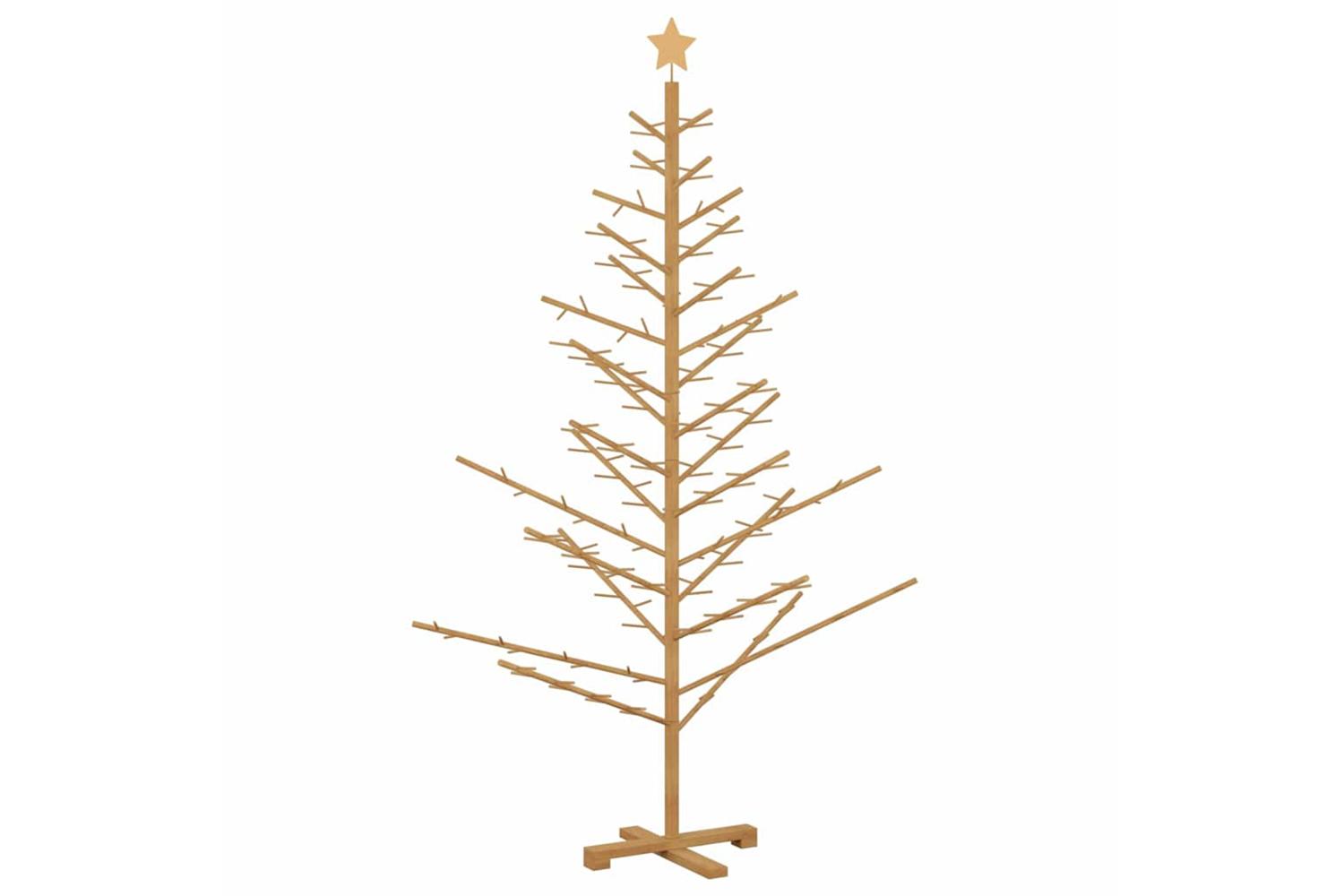 Vidaxl Wooden Christmas Tree With Stand Brown 180 Cm Solid Pine Wood-7