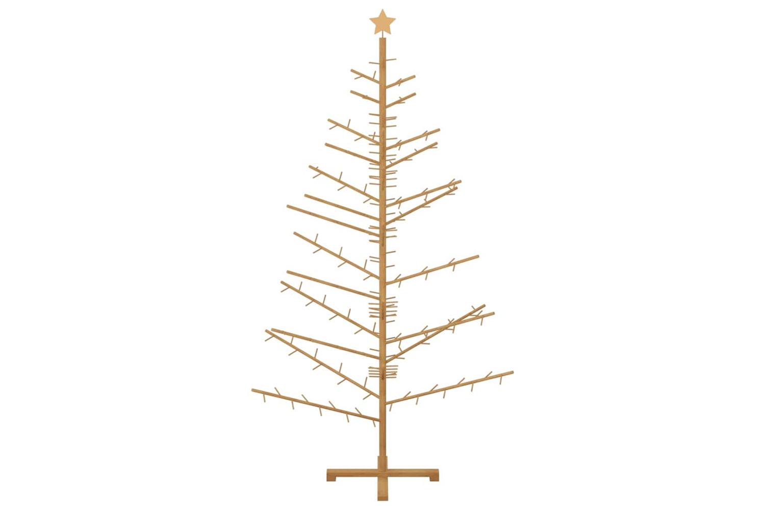 Vidaxl Wooden Christmas Tree With Stand Brown 210 Cm Solid Pine Wood-5