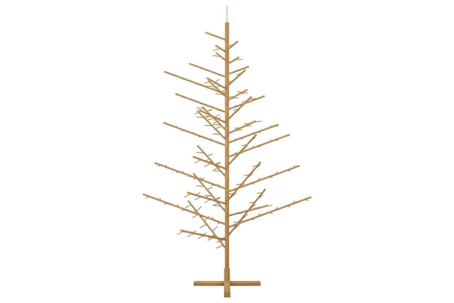 Vidaxl Wooden Christmas Tree With Stand Brown 210 Cm Solid Pine Wood-6