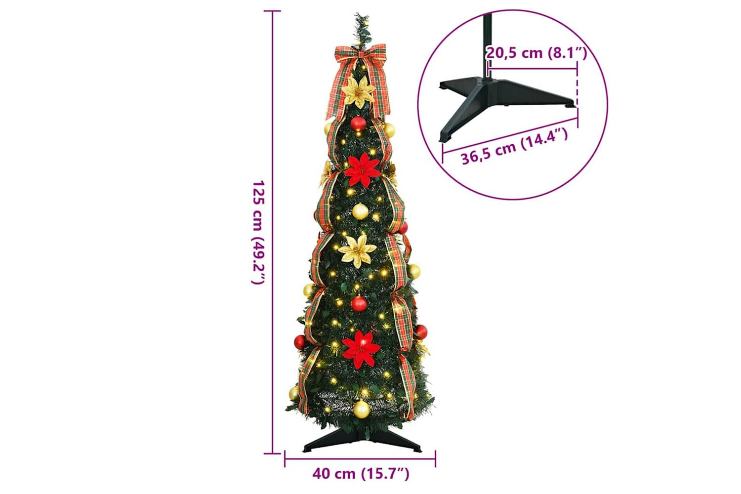 Vidaxl Artificial Christmas Tree With 50 Leds Green 120 Cm Pvc-10