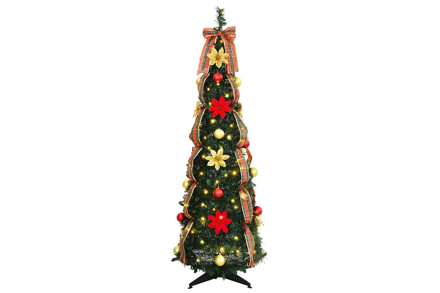 Vidaxl Artificial Christmas Tree With 100 Leds Green 150 Cm Pvc-3