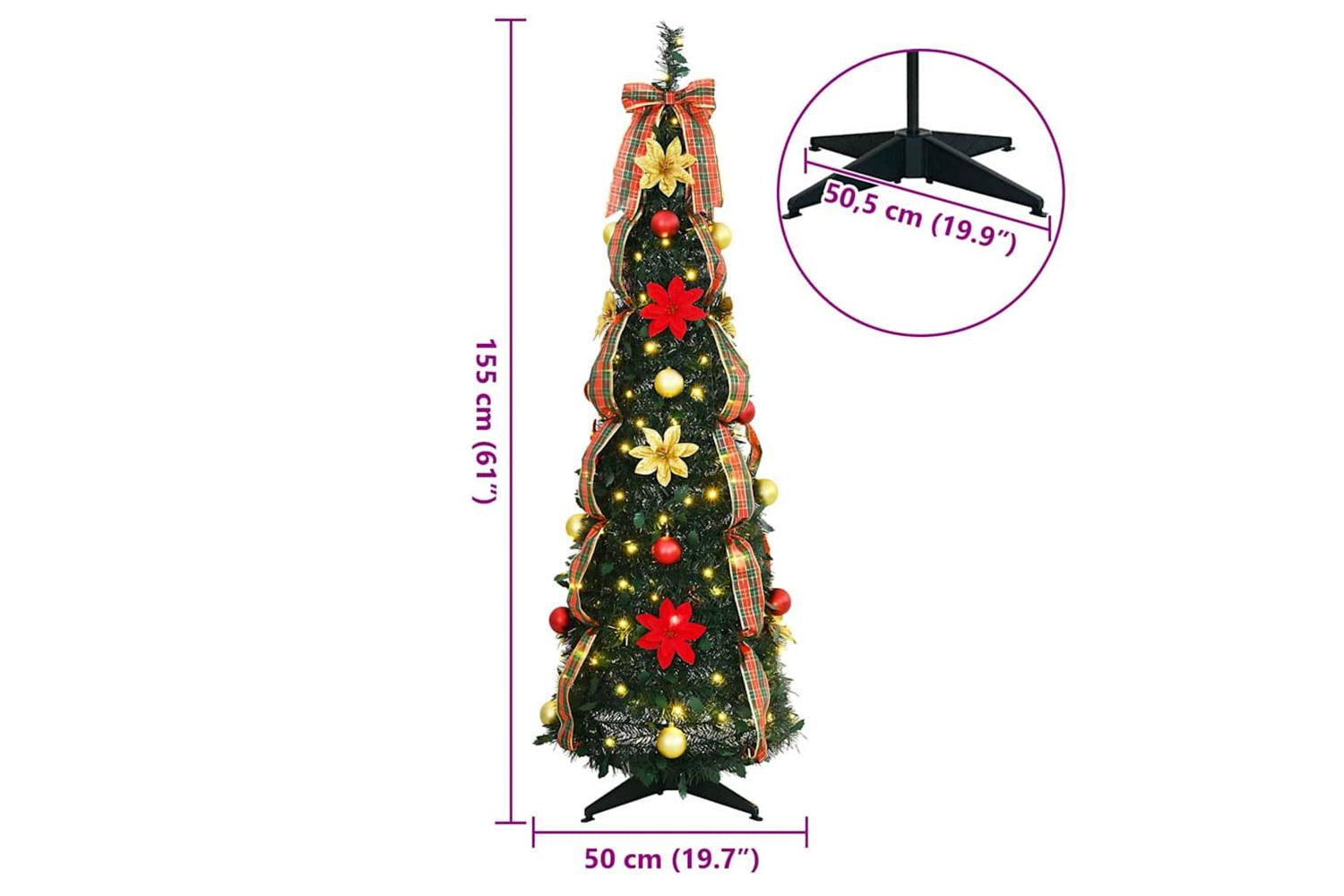 Vidaxl Artificial Christmas Tree With 100 Leds Green 150 Cm Pvc-10
