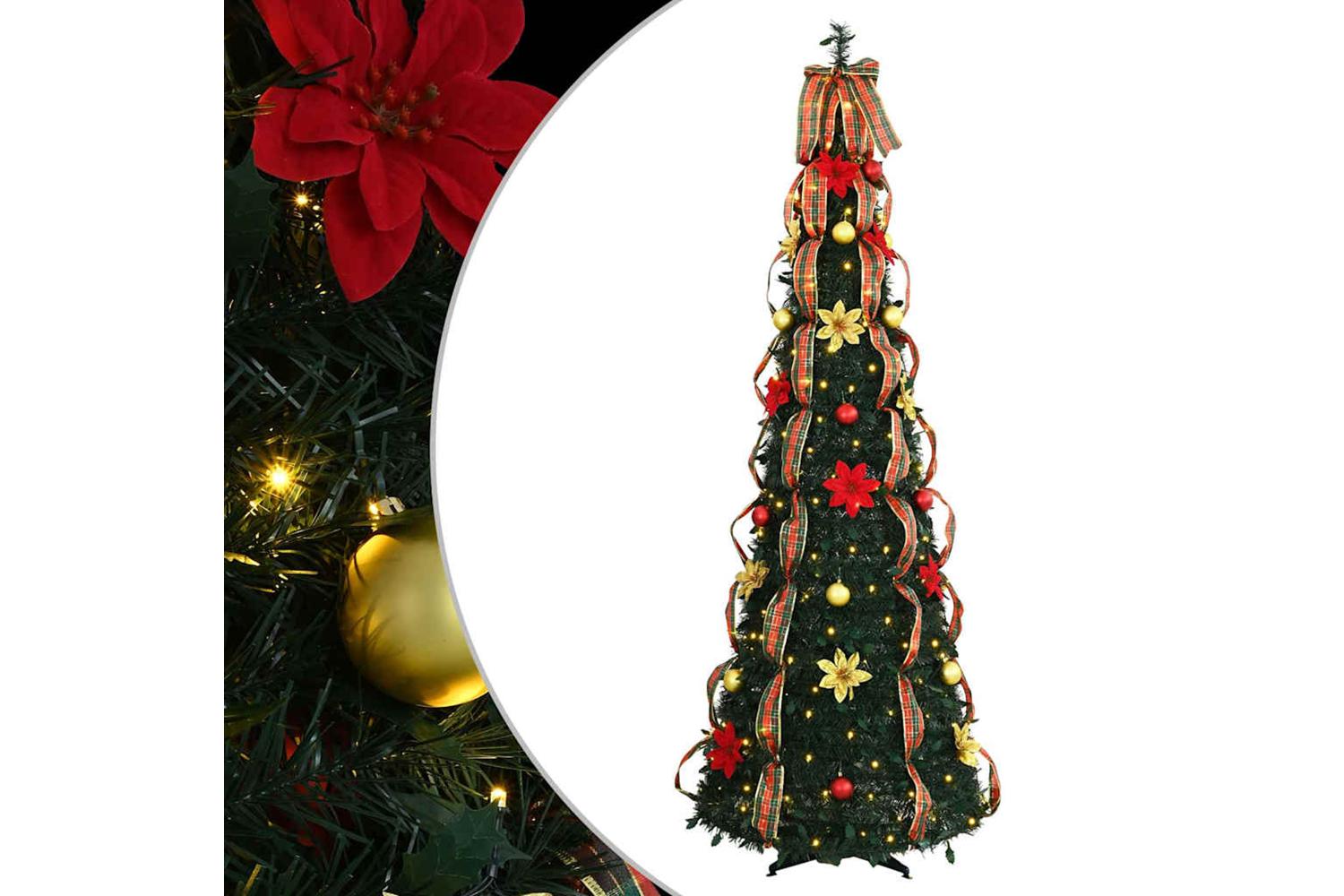 Vidaxl Artificial Christmas Tree With 200 Leds Green 210 Cm Pvc-2
