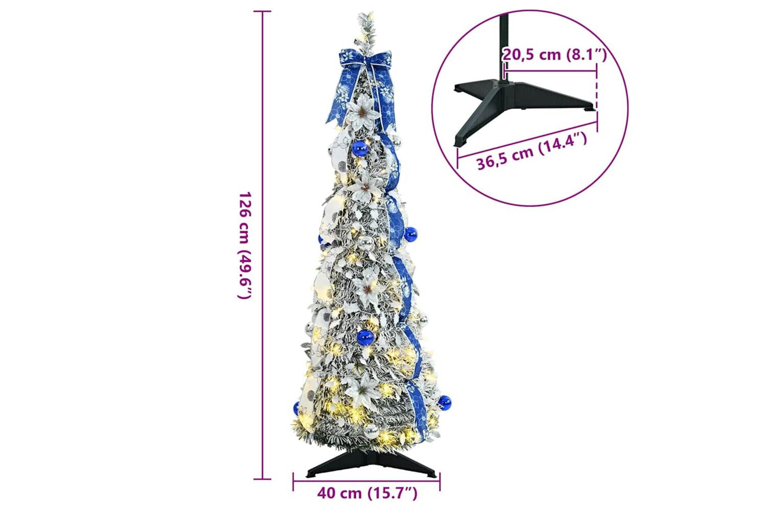 Vidaxl Artificial Christmas Tree With 50 Leds Green 120 Cm Pvc-10