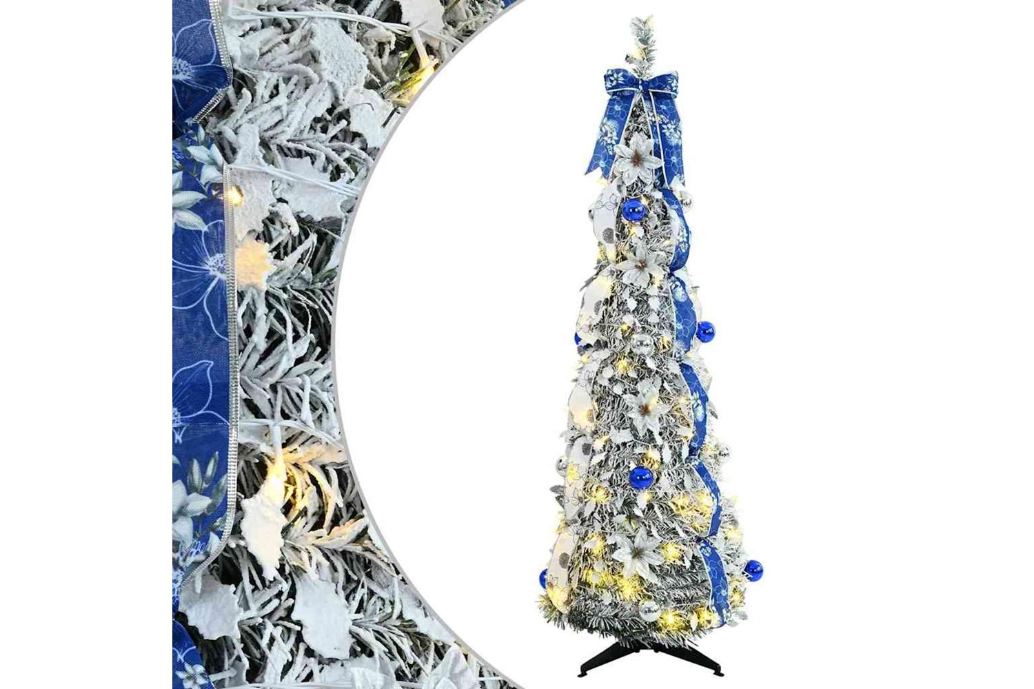 Vidaxl Artificial Christmas Tree With 100 Leds Green 150 Cm Pvc-2