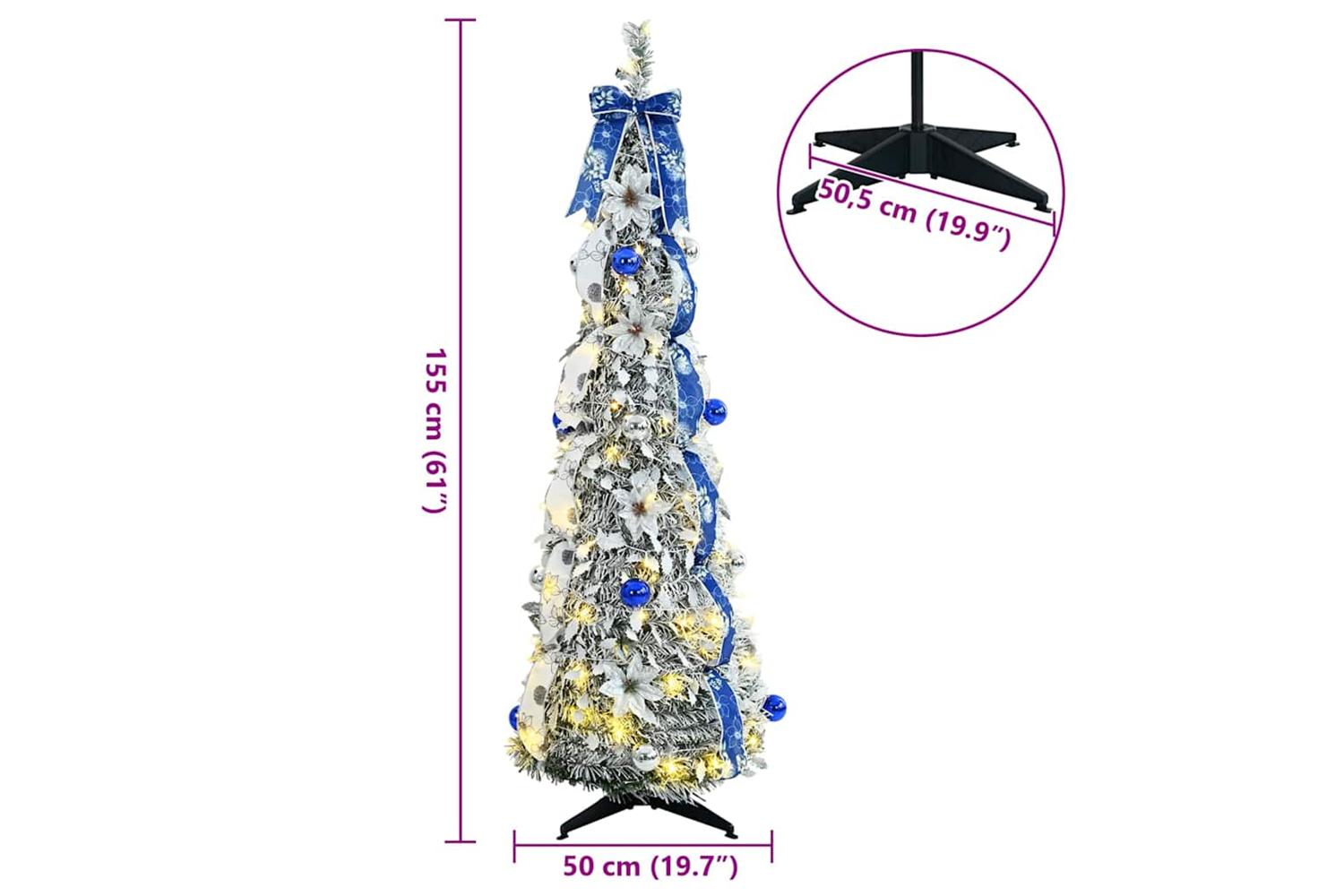 Vidaxl Artificial Christmas Tree With 100 Leds Green 150 Cm Pvc-10