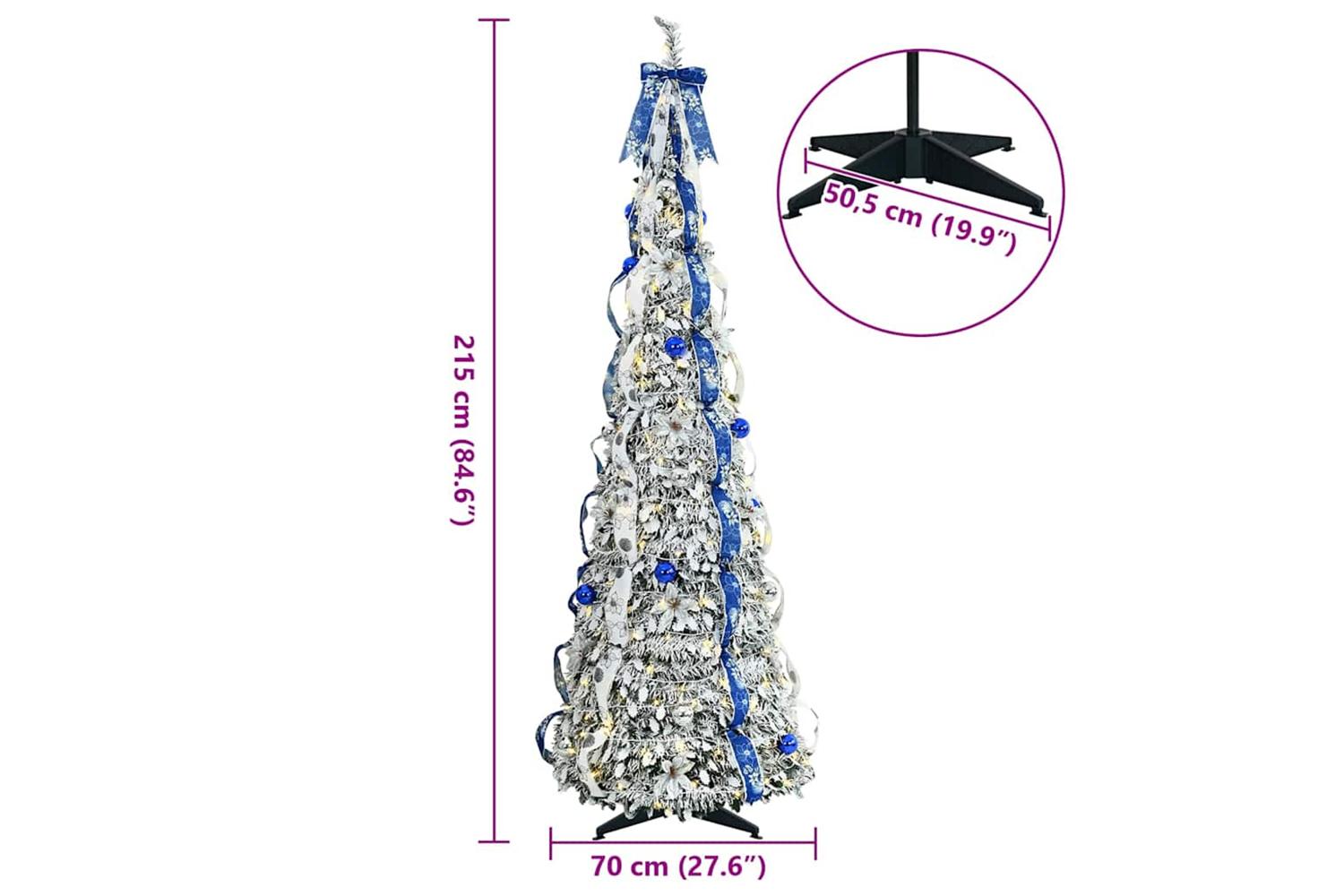 Vidaxl Artificial Christmas Tree With 200 Leds Green 210 Cm Pvc-10