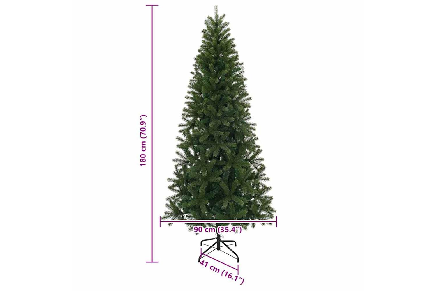 Vidaxl Artificial Christmas Tree Green 180 Cm Pvc Pe And Steel-7