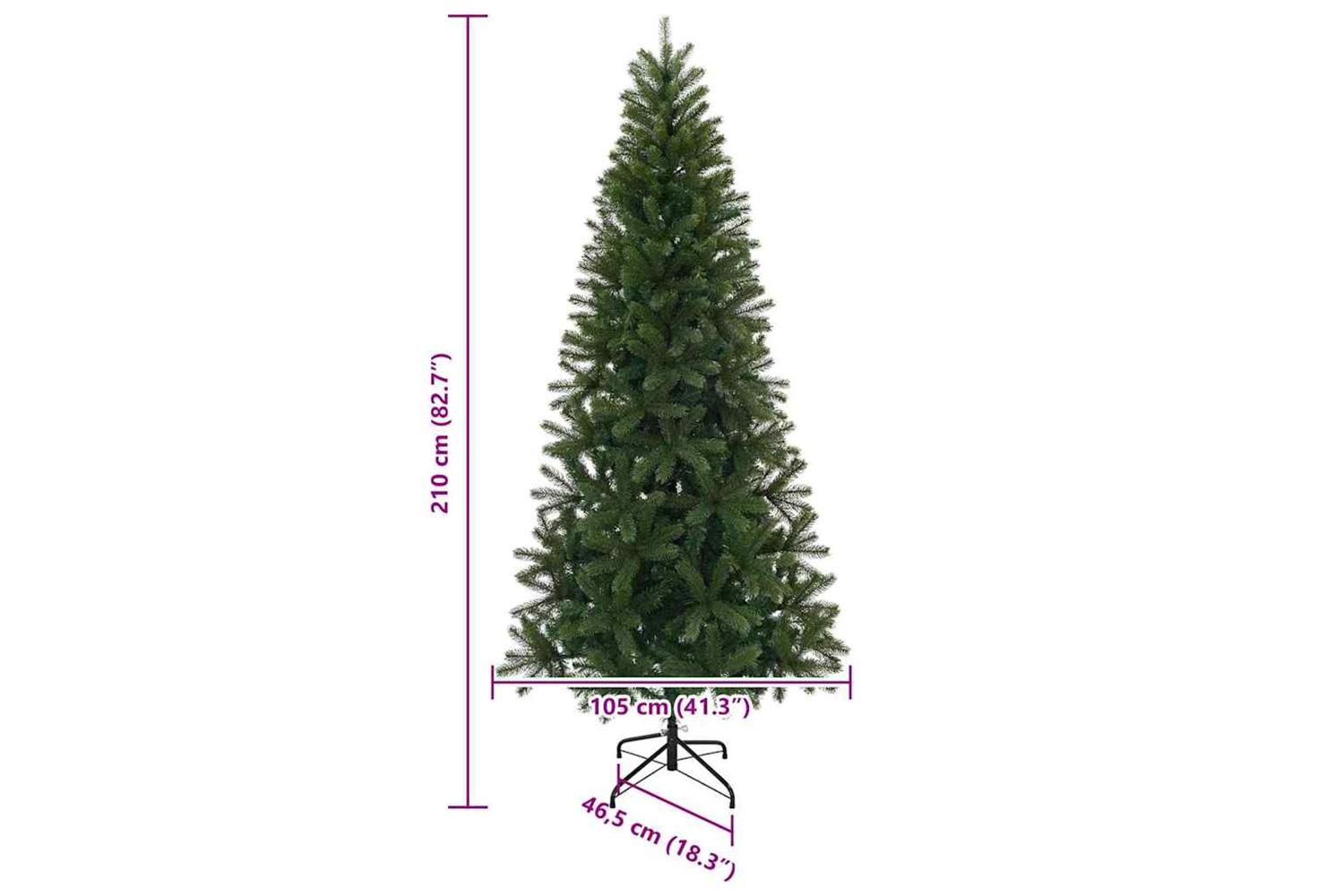 Vidaxl Artificial Christmas Tree Green 210 Cm Pvc Pe And Steel-7