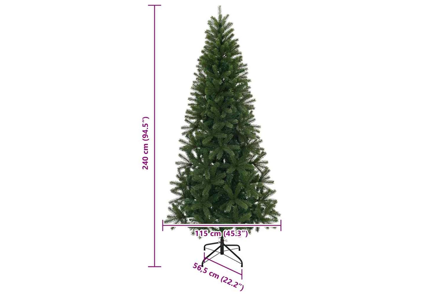Vidaxl Artificial Christmas Tree Green 240 Cm Pvc Pe And Steel-7