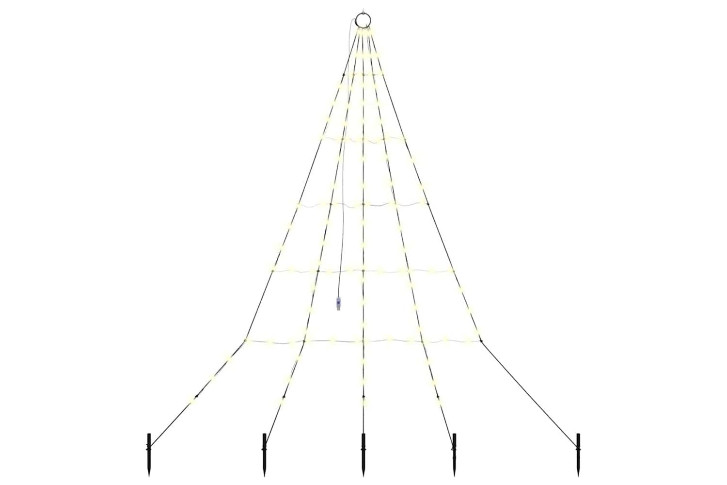 Vidaxl Led Christmas Tree With Ground Spikes Warm White 180 Cm Metal-2