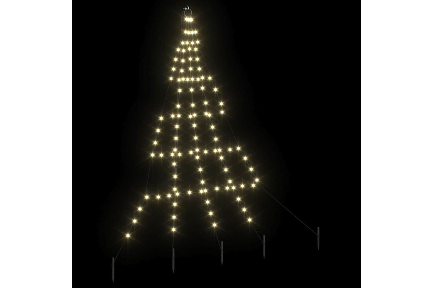 Vidaxl Led Christmas Tree With Ground Spikes Warm White 180 Cm Metal-4
