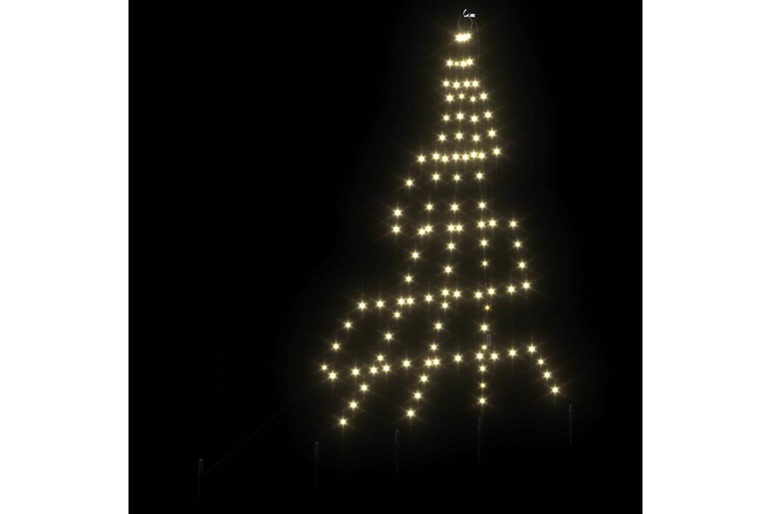 Vidaxl Led Christmas Tree With Ground Spikes Warm White 180 Cm Metal-6
