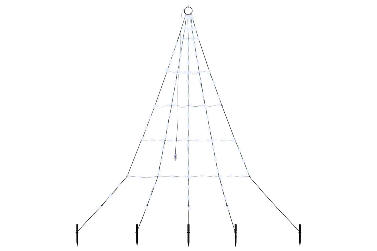 Vidaxl Led Christmas Tree With Ground Spikes Cool White 180 Cm Metal