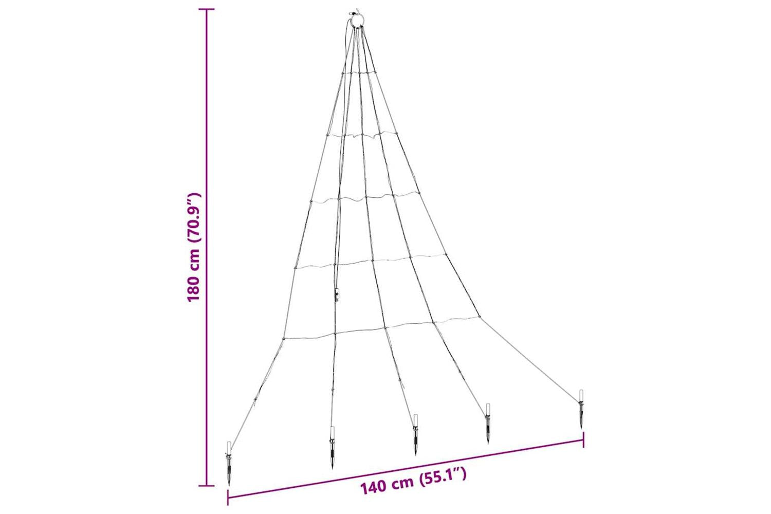 Vidaxl Led Christmas Tree With Ground Spikes Cool White 180 Cm Metal-10