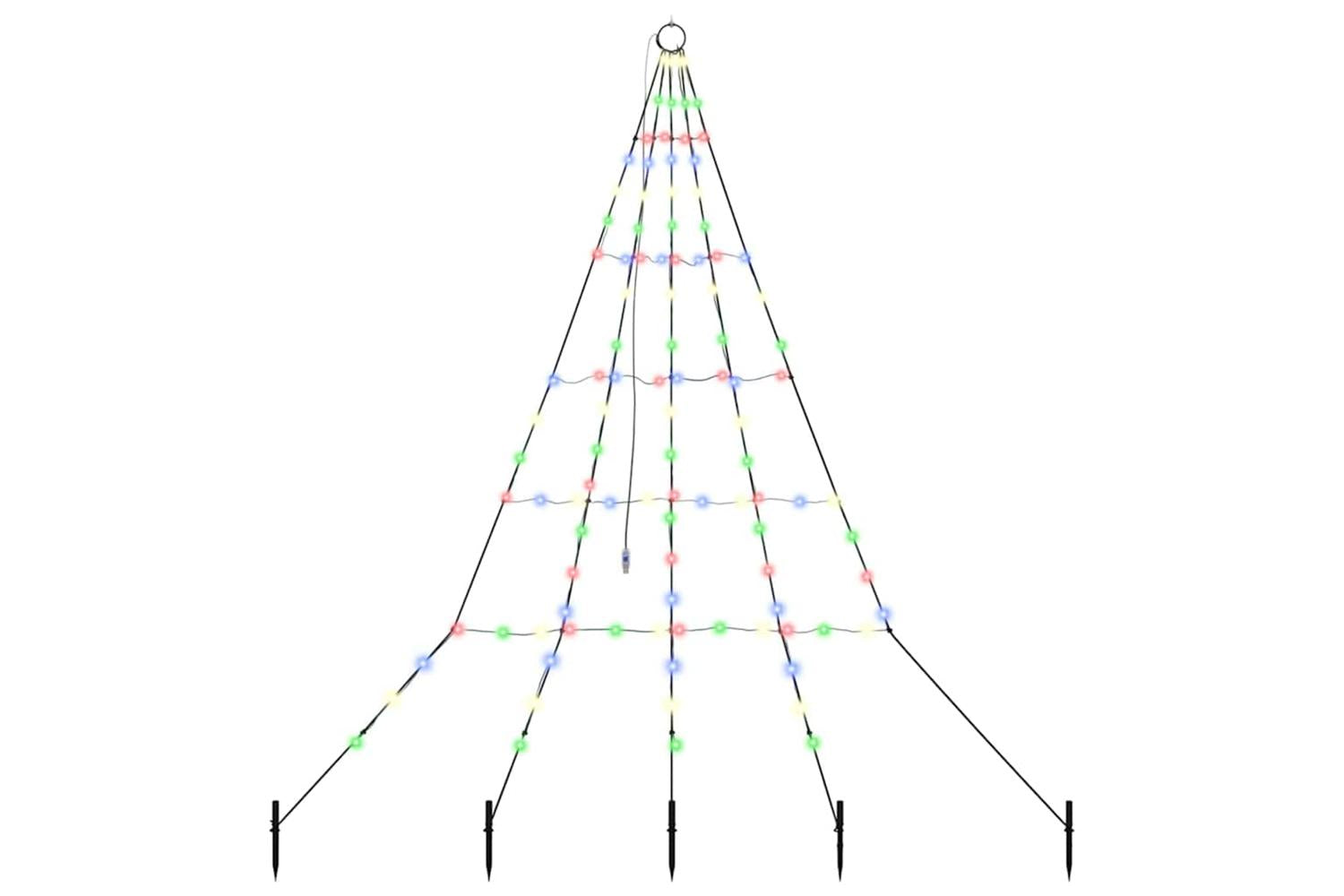 Vidaxl Led Christmas Tree With Ground Spikes Multicolour 180 Cm Metal-2