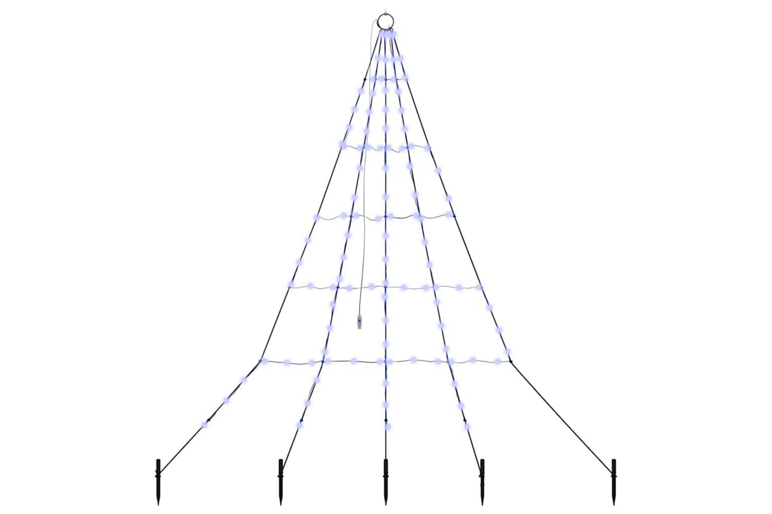 Vidaxl Led Christmas Tree With Ground Spikes Blue 180 Cm Metal