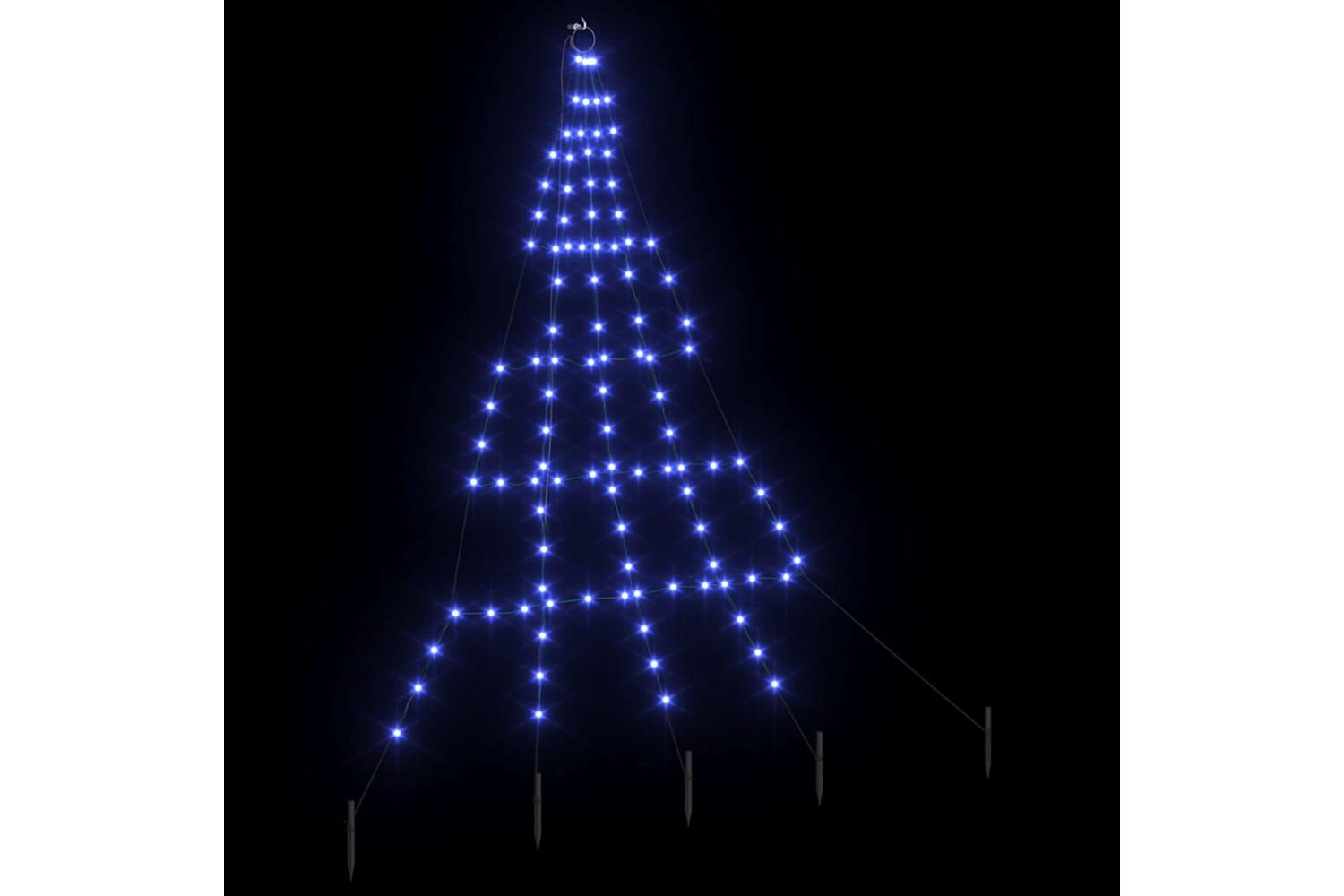 Vidaxl Led Christmas Tree With Ground Spikes Blue 180 Cm Metal-4