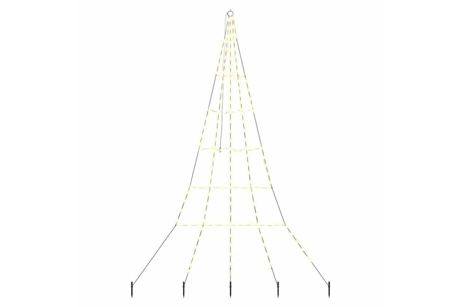 Vidaxl Led Christmas Tree With Ground Spikes Warm White 300 Cm Metal-2