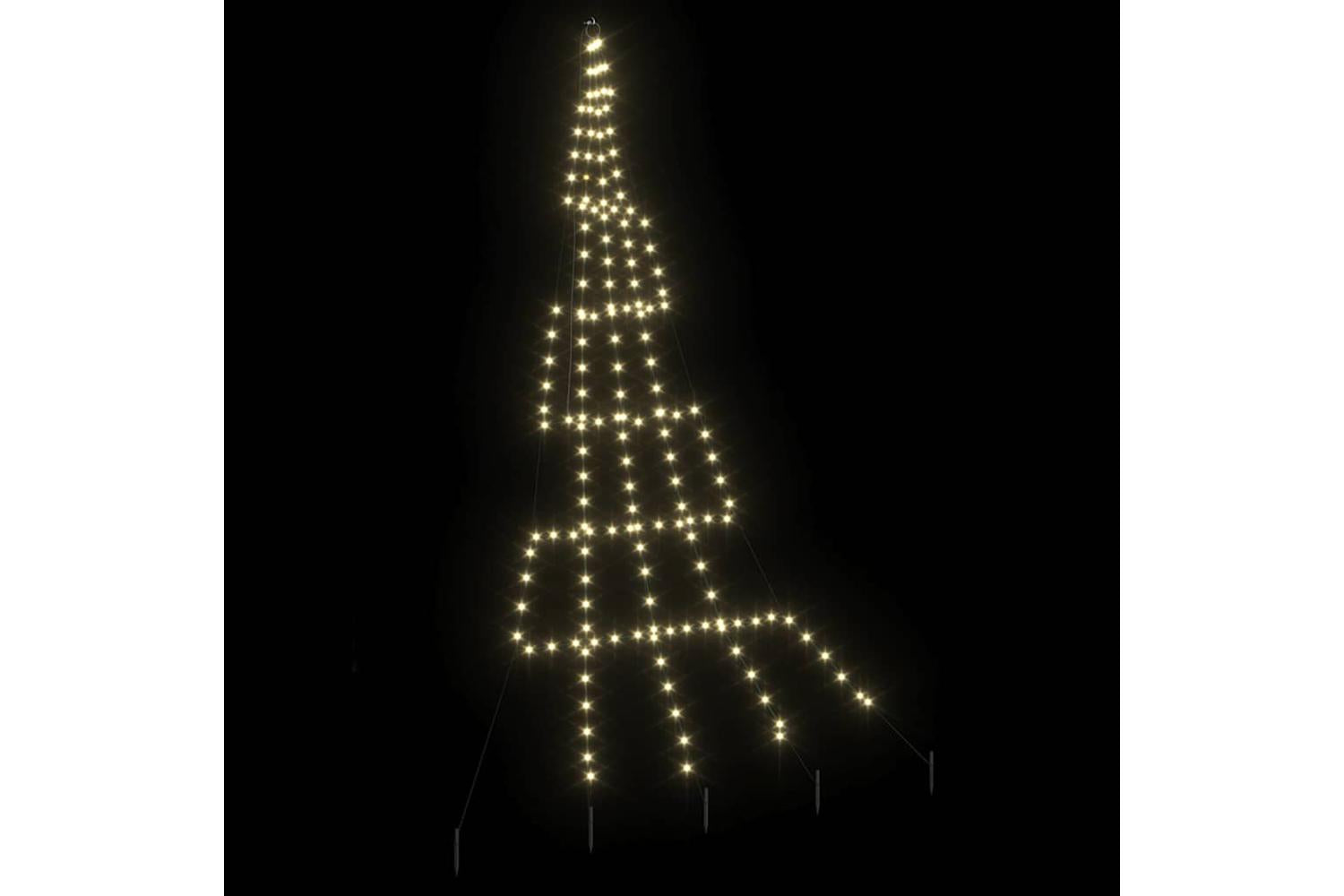 Vidaxl Led Christmas Tree With Ground Spikes Warm White 300 Cm Metal-4