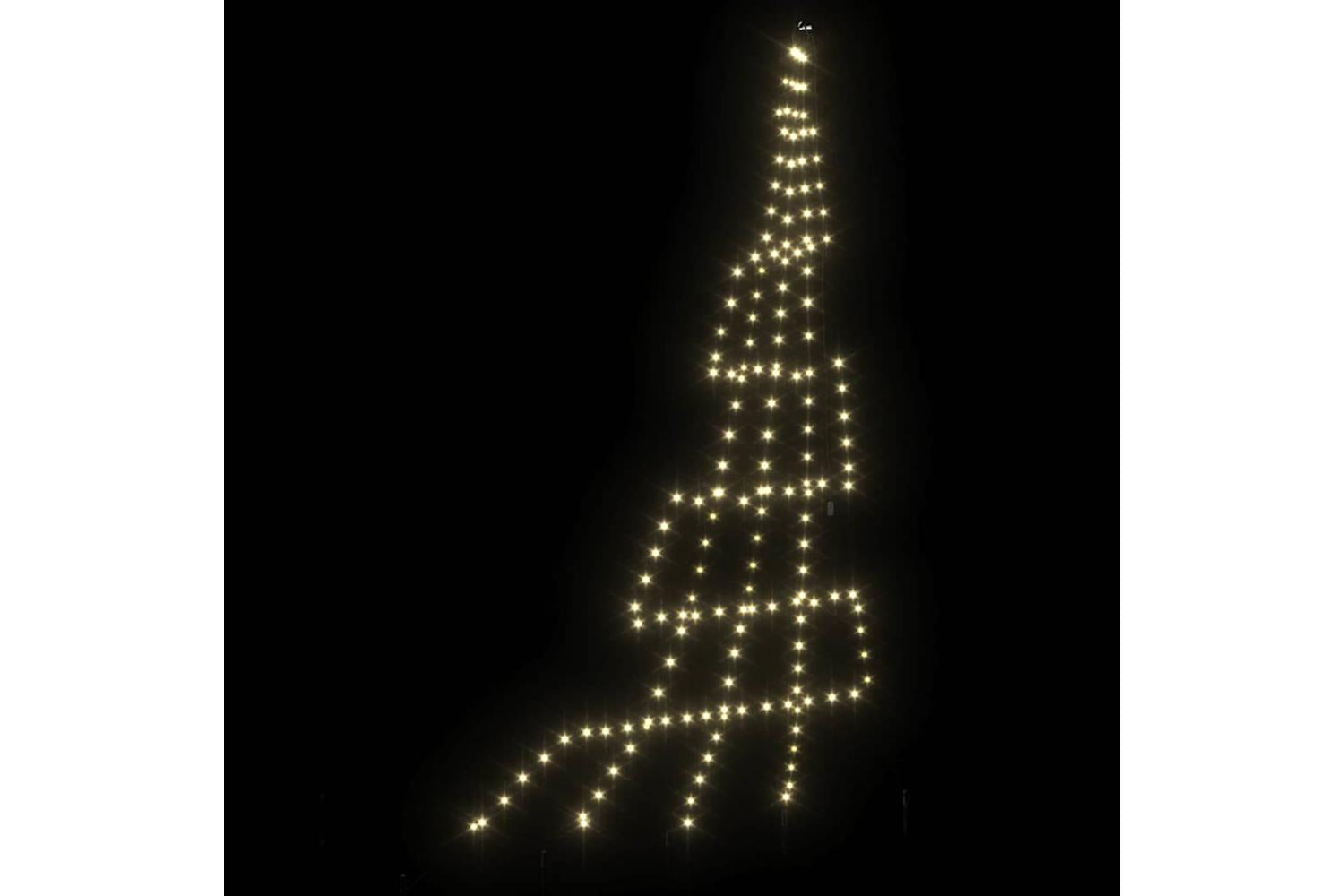 Vidaxl Led Christmas Tree With Ground Spikes Warm White 300 Cm Metal-6