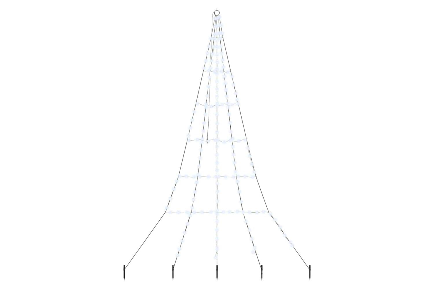 Vidaxl Led Christmas Tree With Ground Spikes Cool White 300 Cm Metal