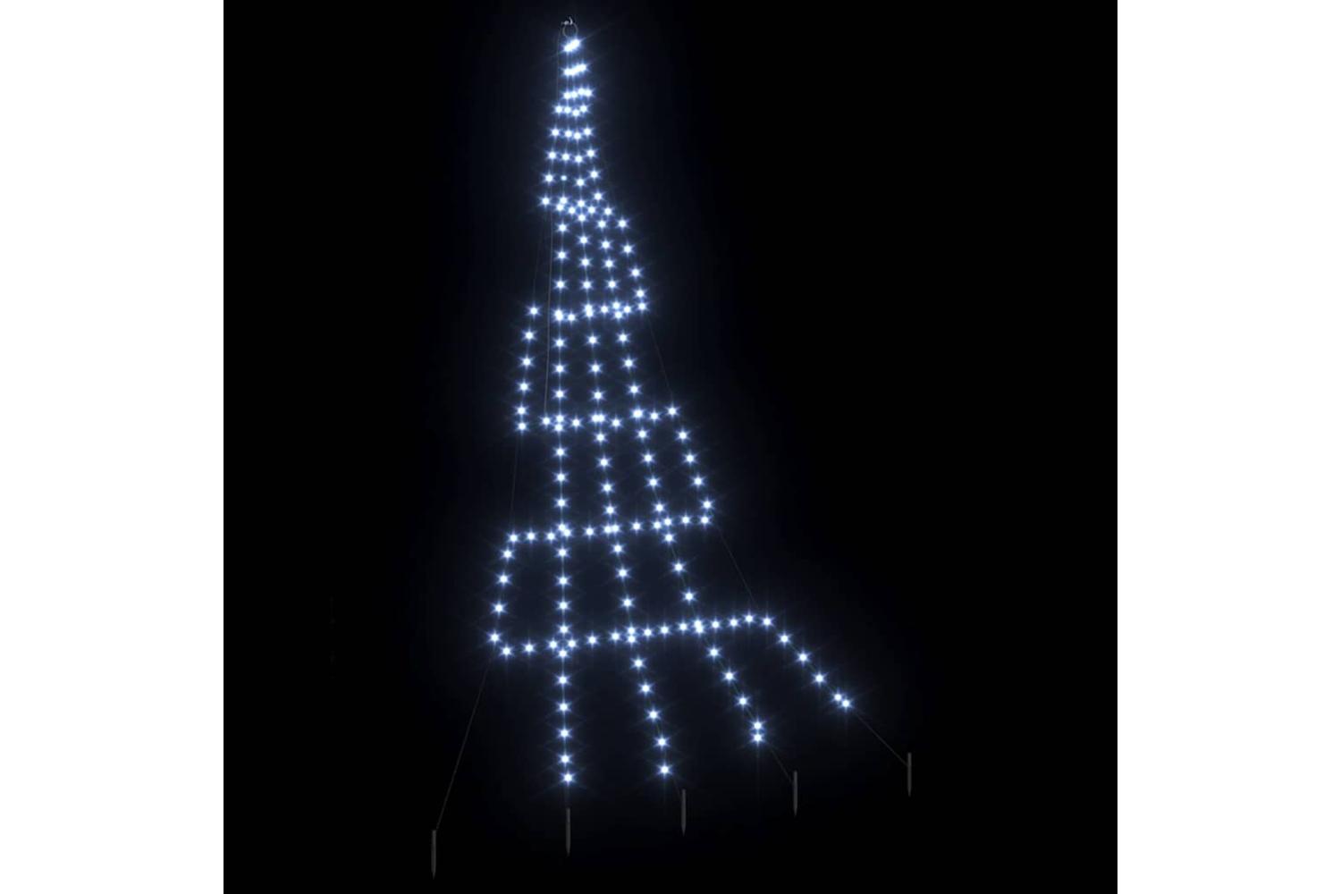 Vidaxl Led Christmas Tree With Ground Spikes Cool White 300 Cm Metal-4