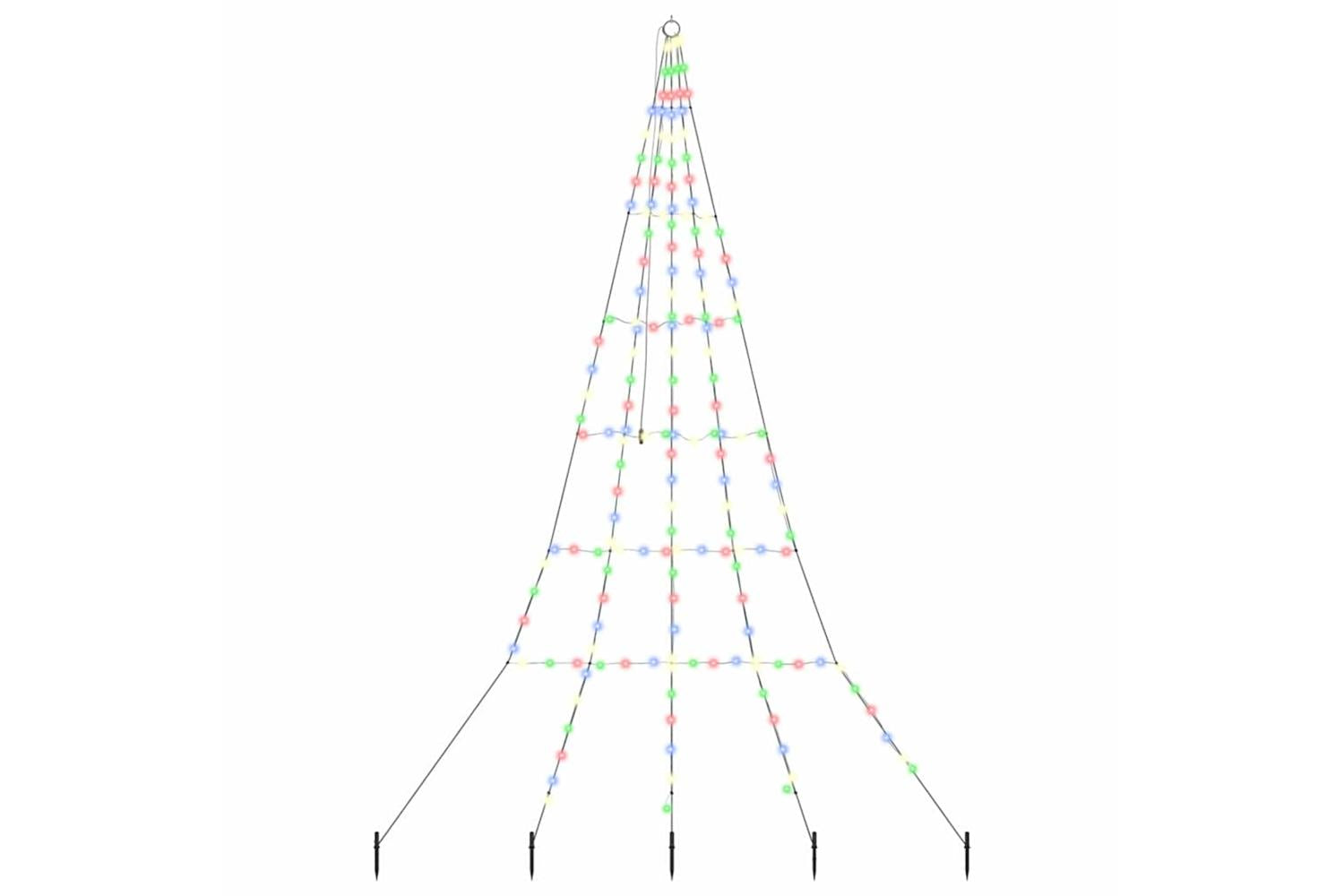 Vidaxl Led Christmas Tree With Ground Spikes Multicolour 300 Cm Metal