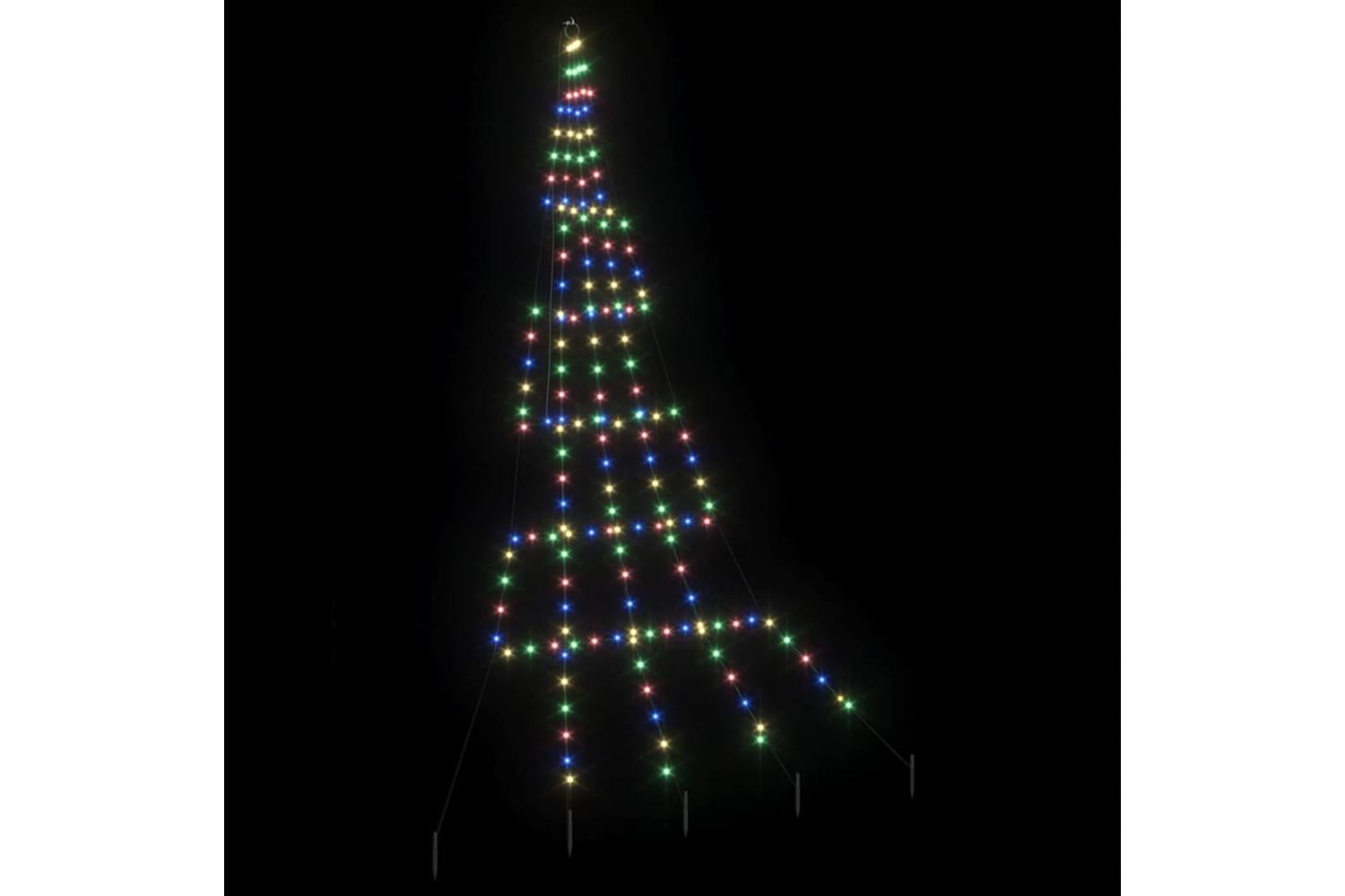 Vidaxl Led Christmas Tree With Ground Spikes Multicolour 300 Cm Metal-4