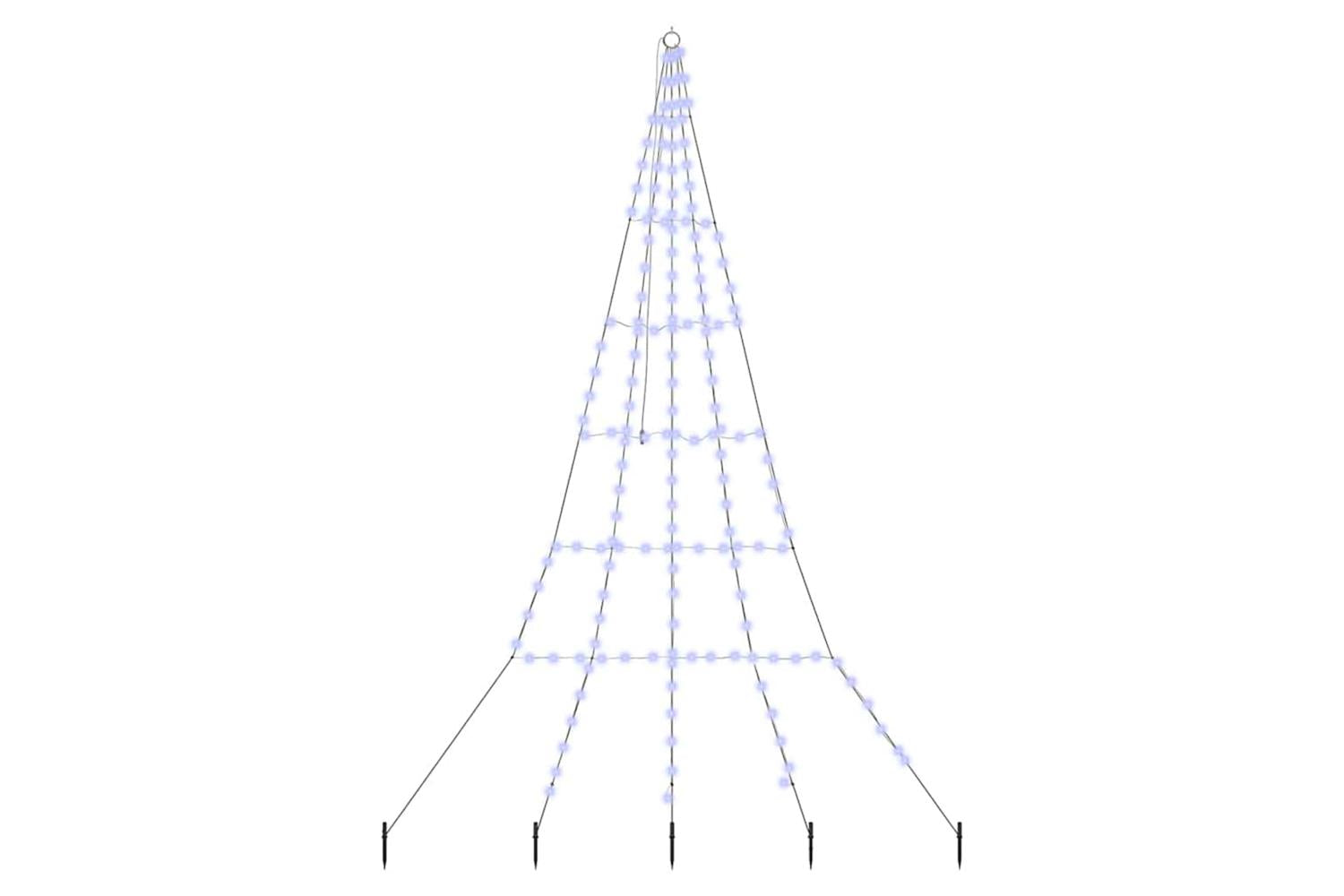 Vidaxl Led Christmas Tree With Ground Spikes Blue 300 Cm Metal-2