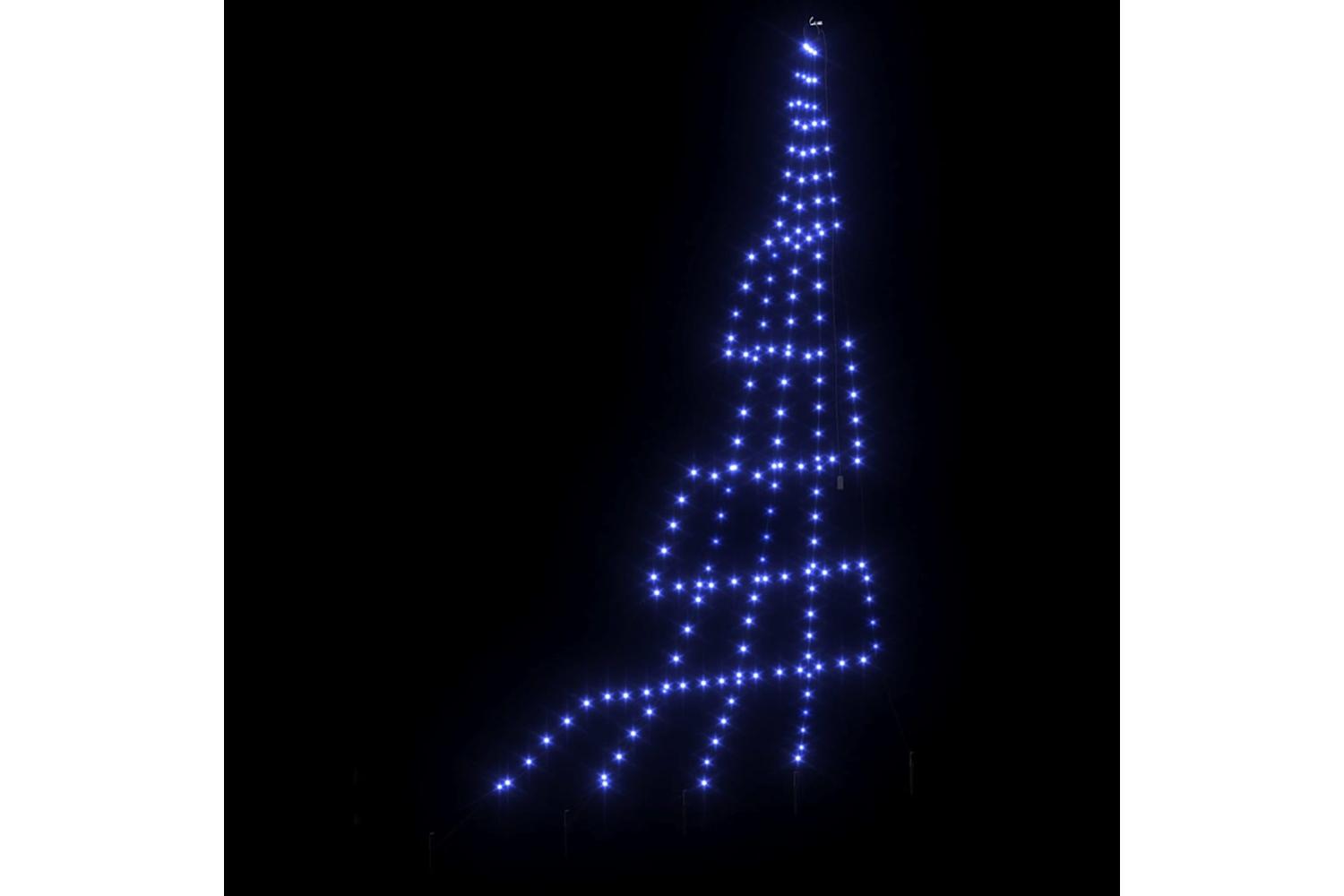 Vidaxl Led Christmas Tree With Ground Spikes Blue 300 Cm Metal-6