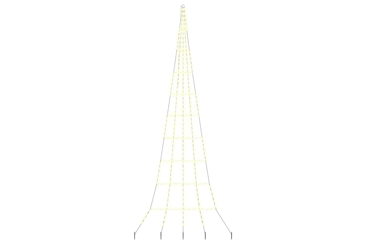 Vidaxl Led Christmas Tree With Ground Spikes Warm White 500 Cm Metal