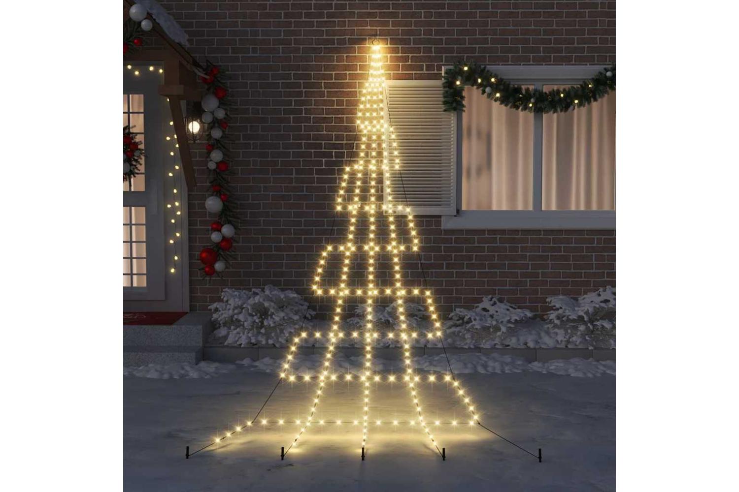 Vidaxl Led Christmas Tree With Ground Spikes Warm White 500 Cm Metal-3