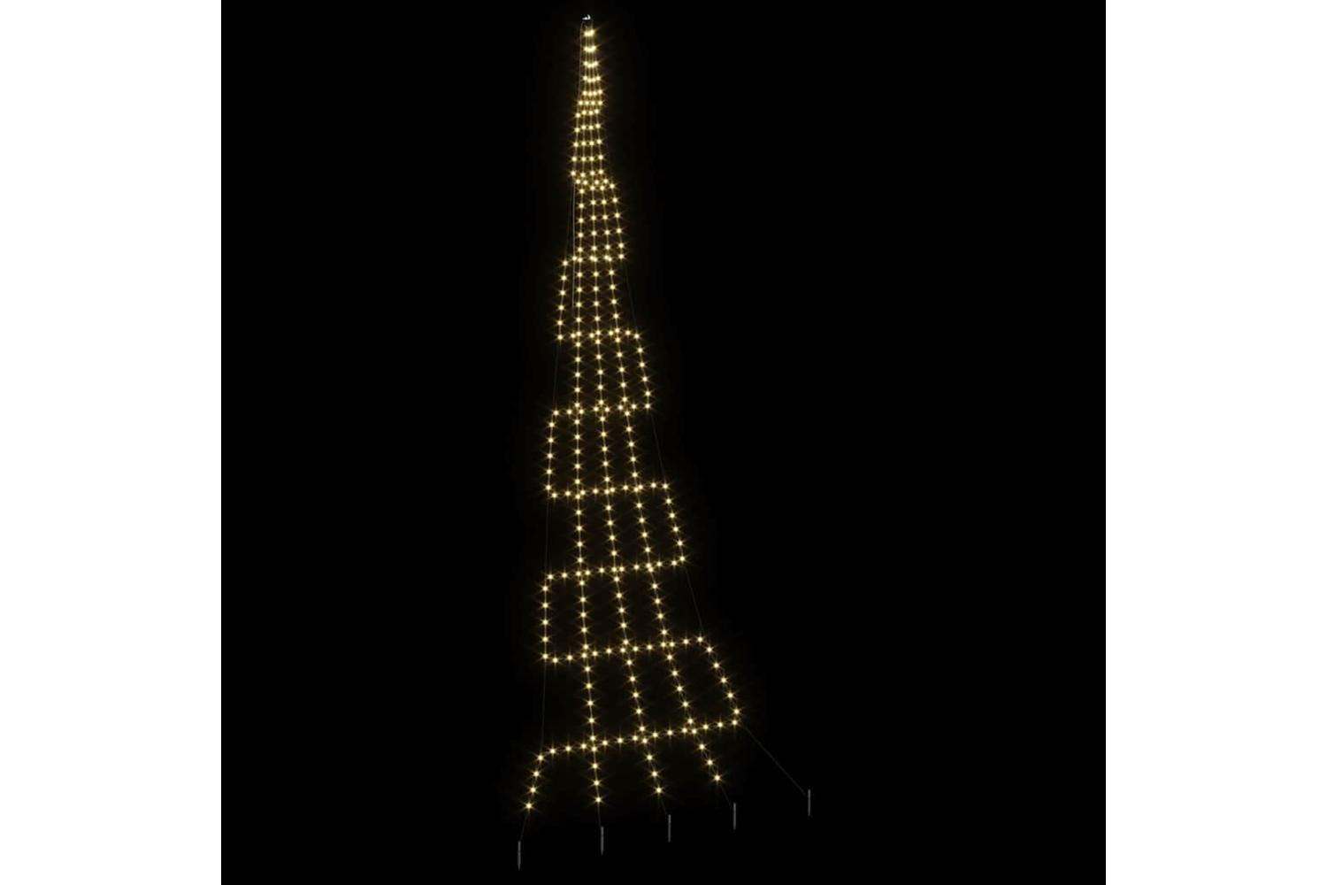 Vidaxl Led Christmas Tree With Ground Spikes Warm White 500 Cm Metal-4