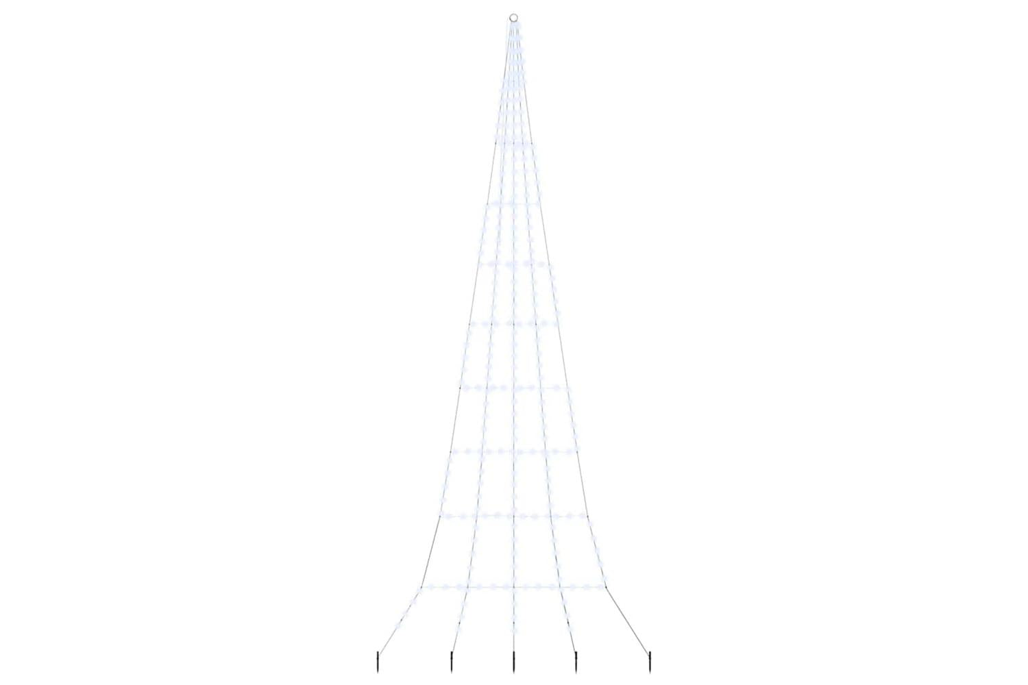 Vidaxl Led Christmas Tree With Ground Spikes Cool White 500 Cm Metal-2